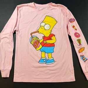 Simpsons Long Sleeve Graphic Shirt with “Bart’s visit to the Kwik E Mart”